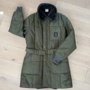Vintage Refrigiwear 392 Mens Green Jacket Military Parka Sherpa Coat Sz L USA
